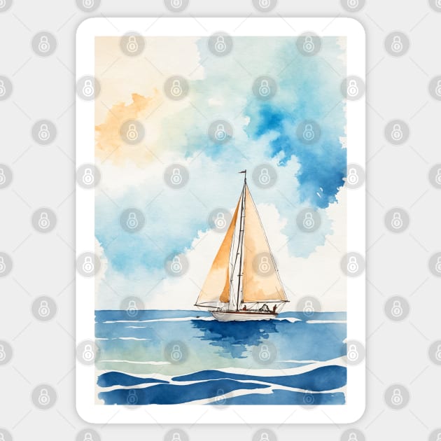 Peace and sail watercolor Sticker by GalaxyArt